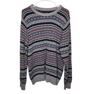 Vintage CROFT & BARROW Striped Sweater Cotton Long Sleeve Men’s XL Dr Huxtable